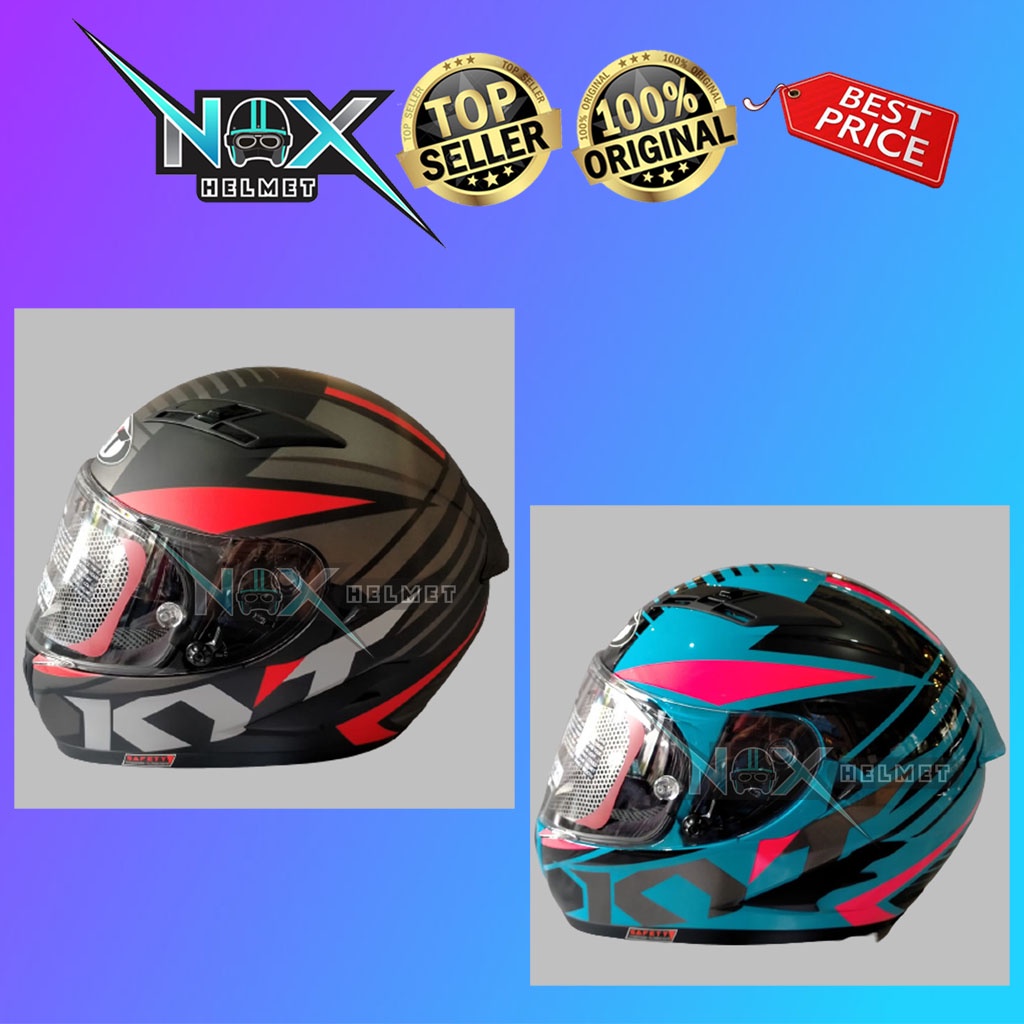 Kyt Falcon FR Radiant Fullface Flat Visor & Pin Lock Helmet (shipping ...