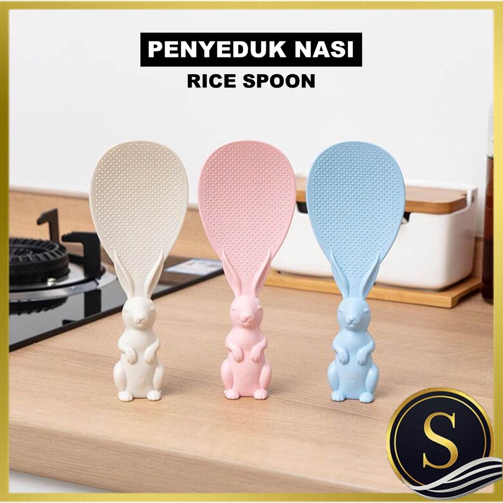 Penyeduk Nasi Rice Spoon Non-Stick Rice Scoop Rabbit Cute Design Can Be ...