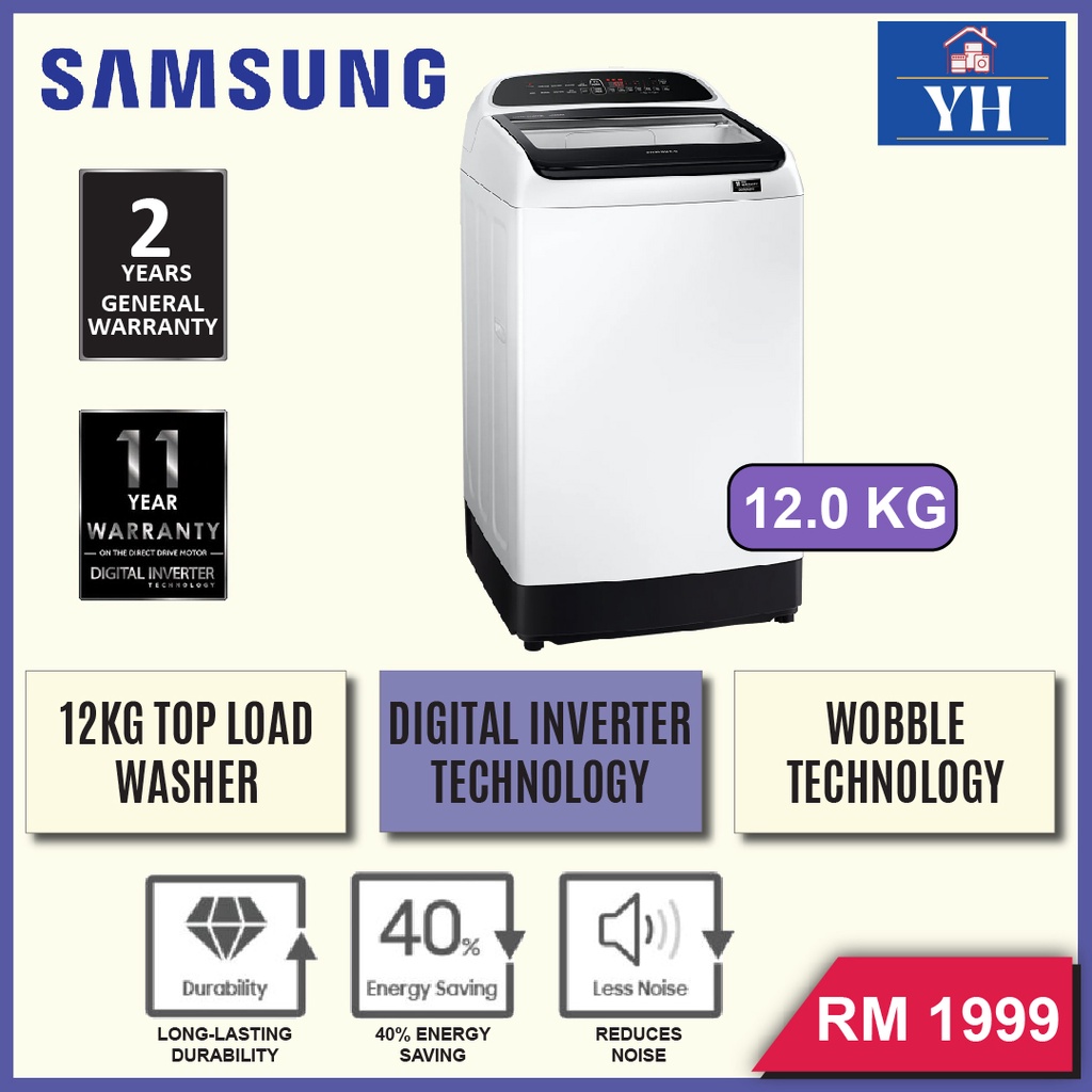 Samsung 12KG Digital Inverter with Wobble Technology Top Load Automatic