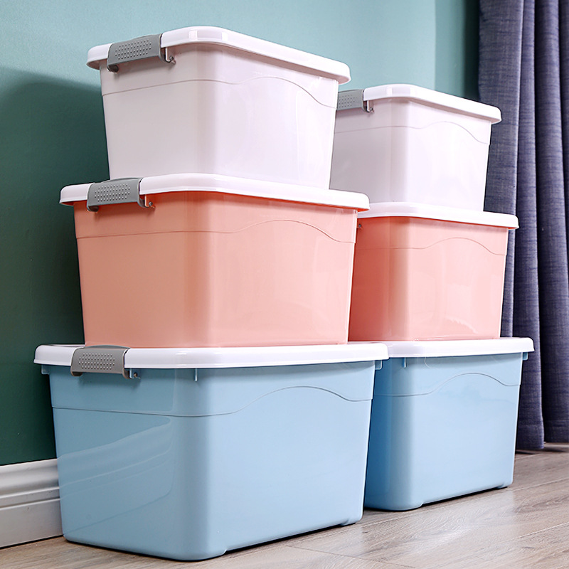 Orange plastic best sale storage totes