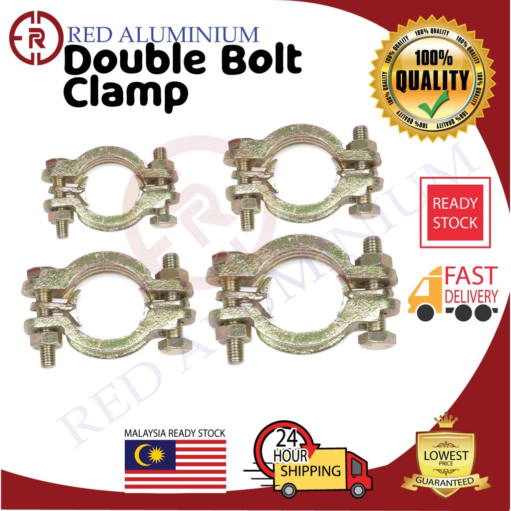 Double Bolt Clamp Hose Clip and Climp Malleable iron Double Bolt Hose ...