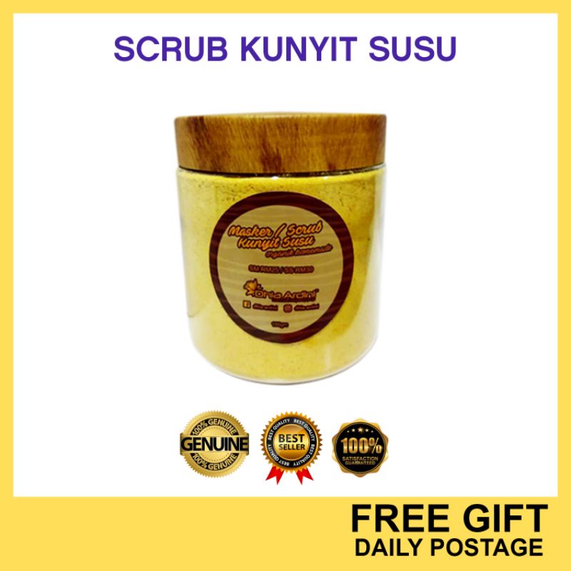Scrub Body, Scrub Muka, Scrub Kunyit Susu, Scrub Badan, Scrub Jeragat