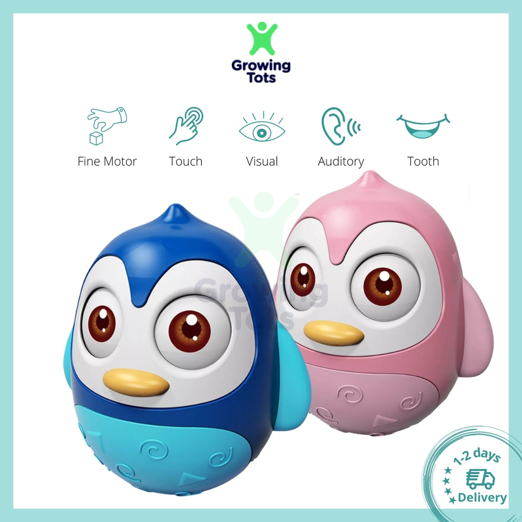 Huanger Cute Penguin Roly Poly 0M+ Newborn Baby Montessori Toys Sensory ...
