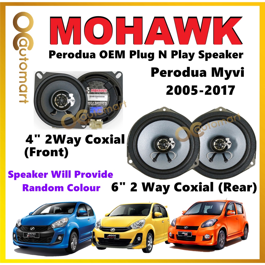 Mohawk Plug Play Front Rear Oem Speaker For Perodua Axia Alza Myvi