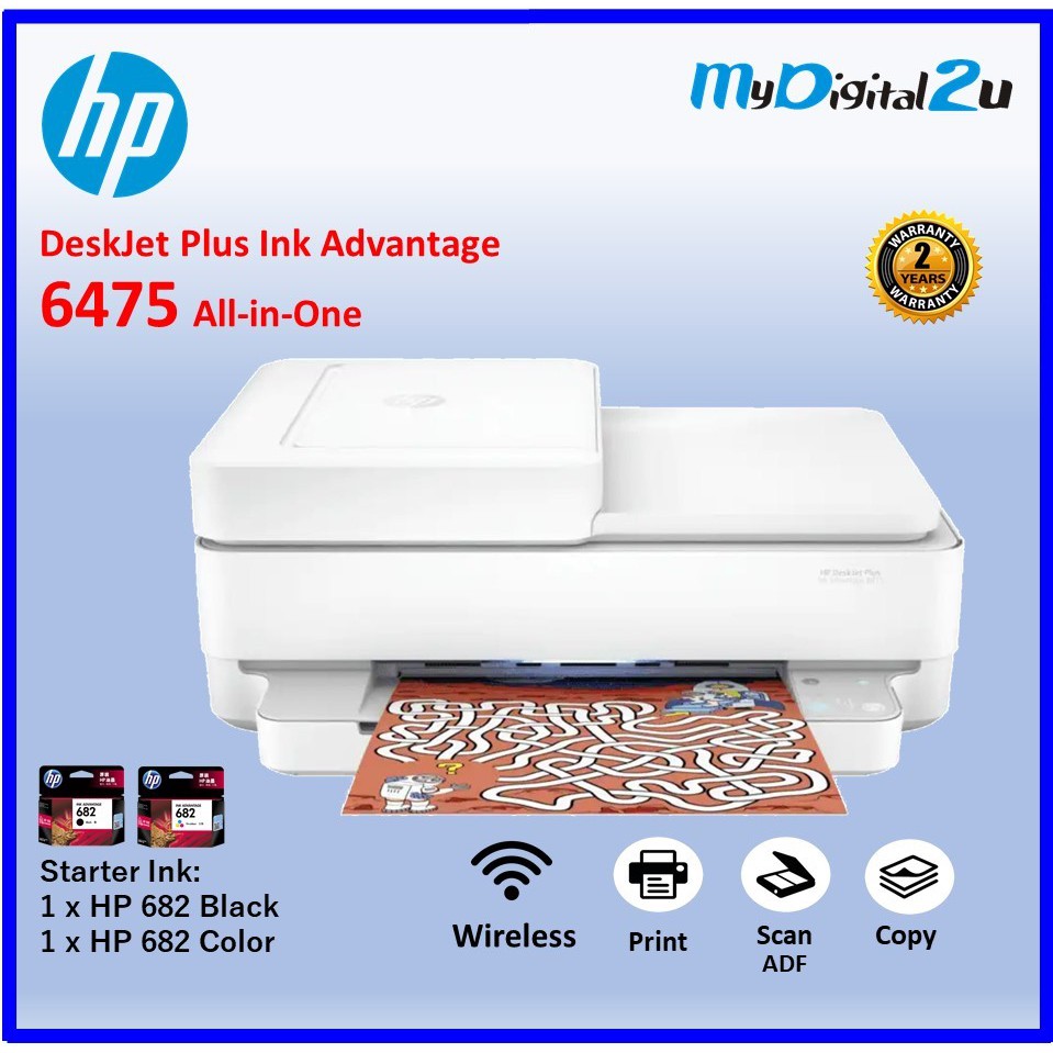 Hp Deskjet Plus Ink Advantage 6475 All In One Wifi Printer Printscancopyphotoduplex 8123