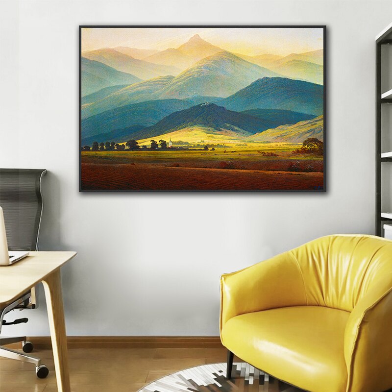 Landscape wall art Giant Mountain canvas painting for living room wall ...