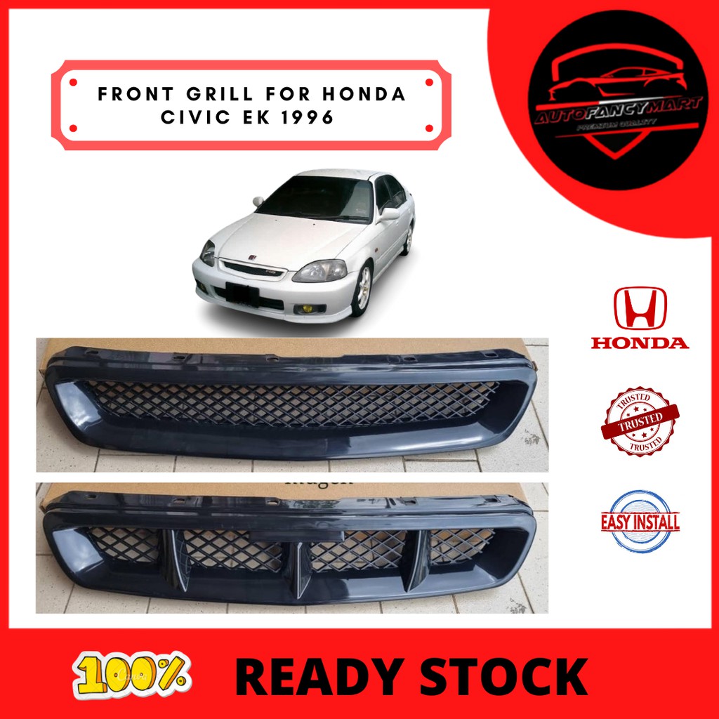 Honda Civic EK Front Bumper Hood Grill Grille Cover Trim ABS For CX DX ...