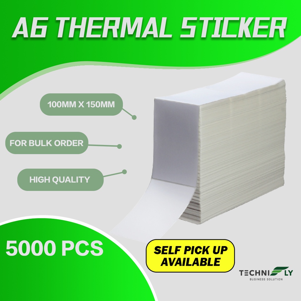 Thermal Sticker A6 5000PCS Stack Fanfold 100*150mm High Quality Barcode ...