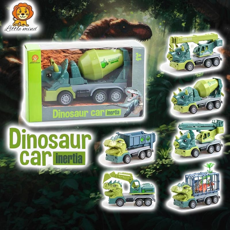 Dinosaur Construction Car Inertia Push Power Friction Vehicle Cars Toy 