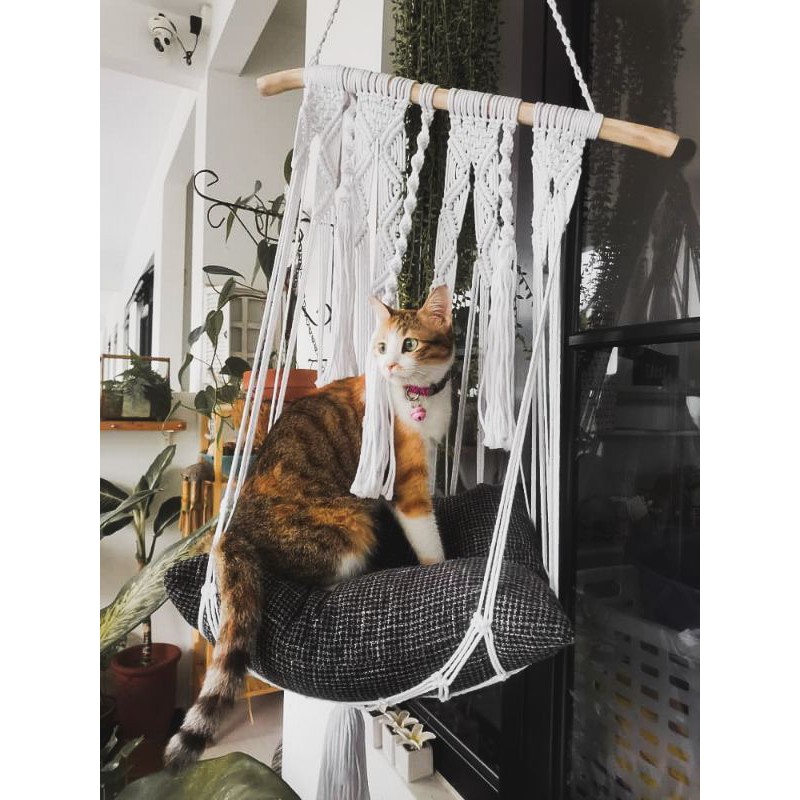 Sayang Handmade Macrame Hammock Boho Pet Hanging Bed Cat And Small Dog  /Katil Gantung Haiwan Buai Kucing