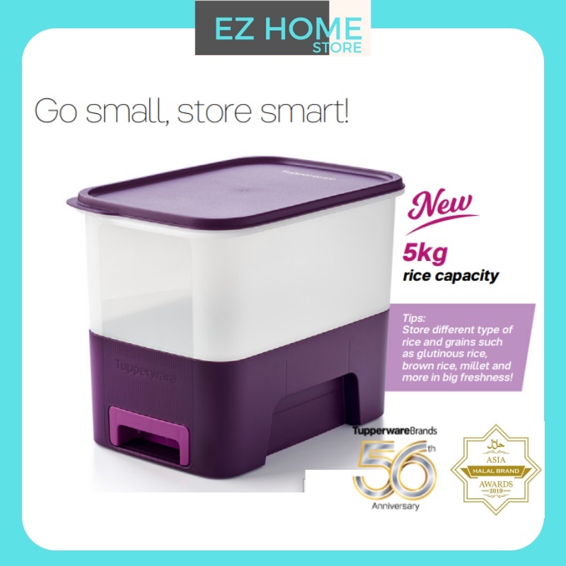 Tupperware -RiceSmart Junior 5.0kg / Purple / Rice Dispenser | Shopee ...
