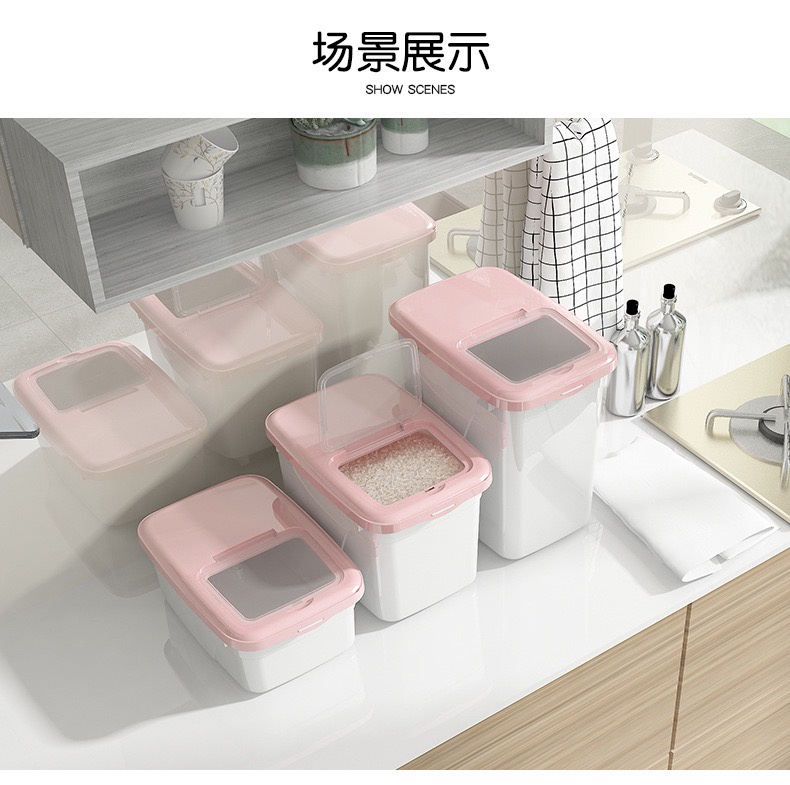 O.B.S 5KG 10KG Seoko Rice Storage Box Rice Dispenser Food Storage Tong ...