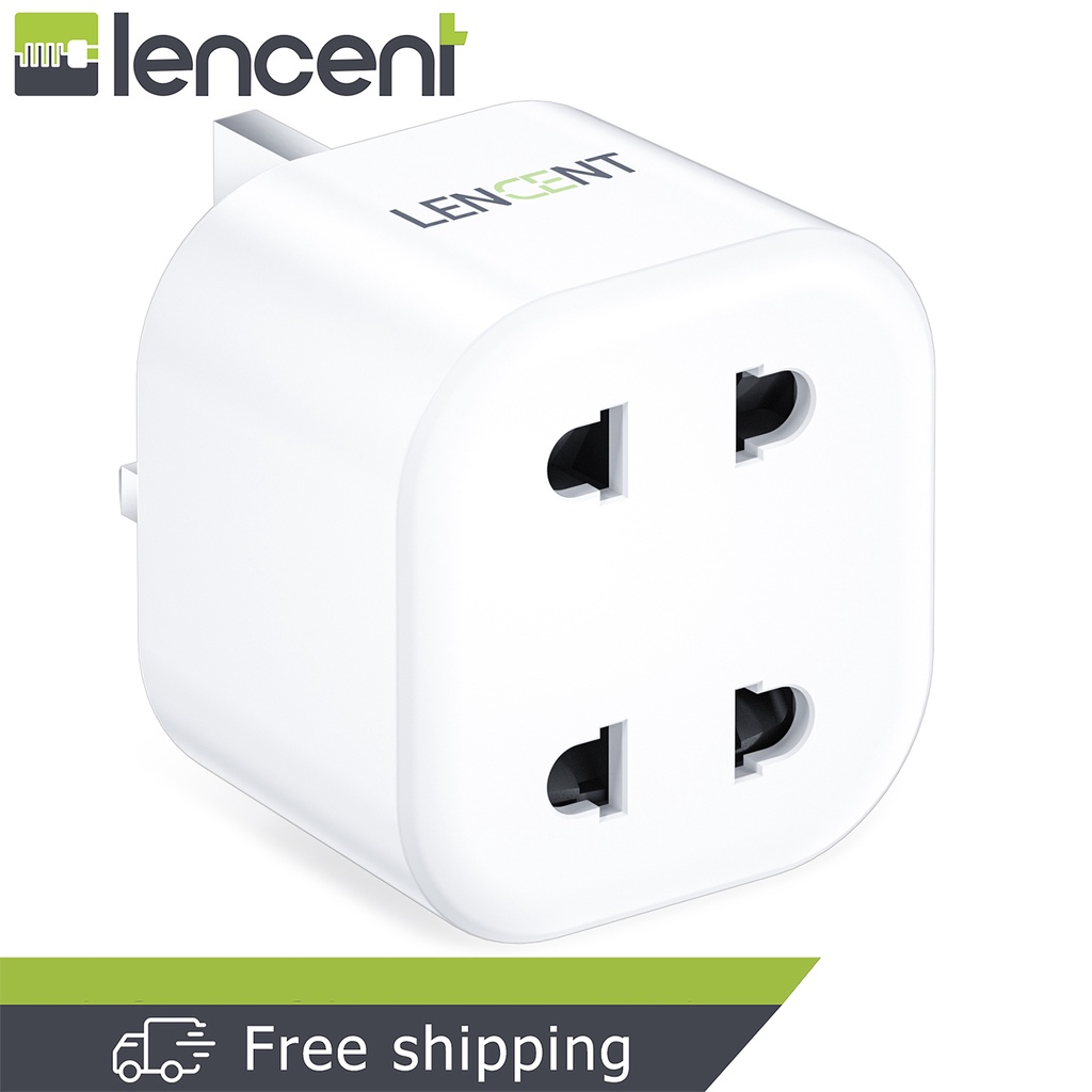 LENCENT Malaysia 2 Pin to 3 Pin Wall Charger 10A Fuse Adaptor Plug ...