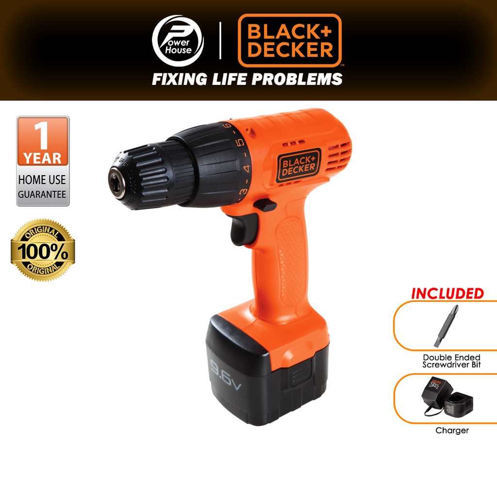 BLACK & DECKER CD961-XD 9.6V 10mm Ni-Cd Cordless Drill Driver With ...