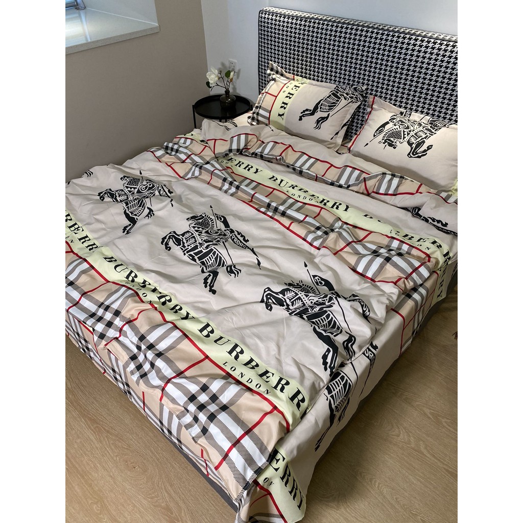 Burberry Big Brand Four In One Bedsheet Set3 Shopee Malaysia