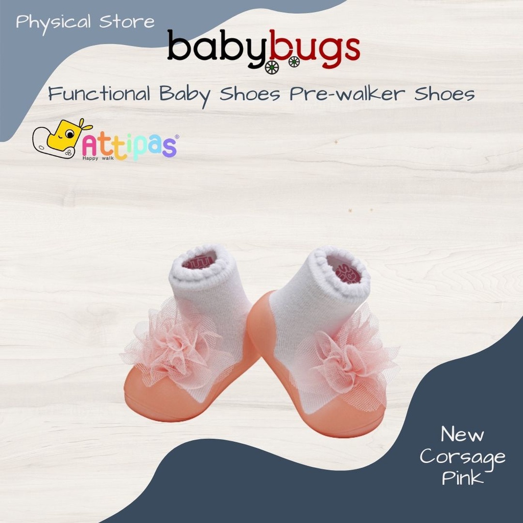 Attipas Functional Baby Shoes Pre walker Shoes New Corsage Pink