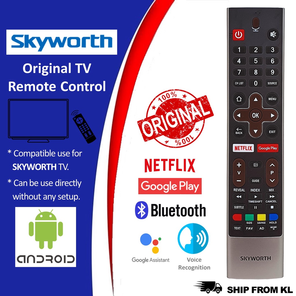 ***ORIGINAL*** SKYWORTH Android Smart TV Remote Control With Netflix