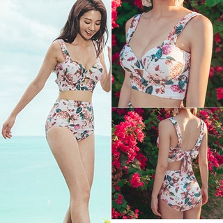 Fashion Plus Size Bandage High Waist One Piece Swimsuit Swimwear