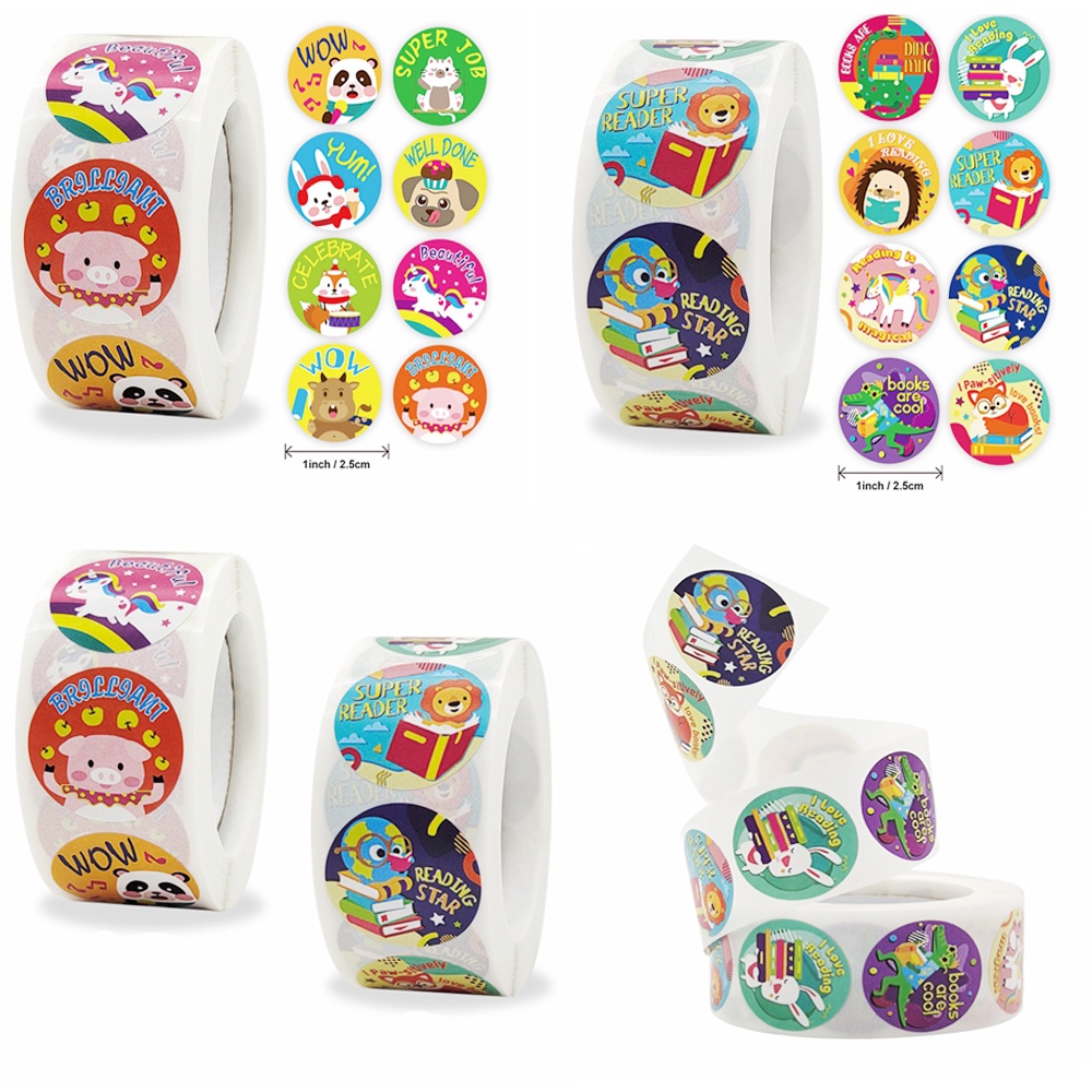500 Pcs / roll 1 Inch Recourager Stickers Stickers For Kids Stickers ...