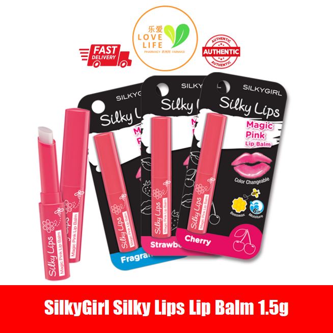 OFFER SilkyGirl Silky Lips Magic Pink Lip Balm Strawberry / Cherry ...