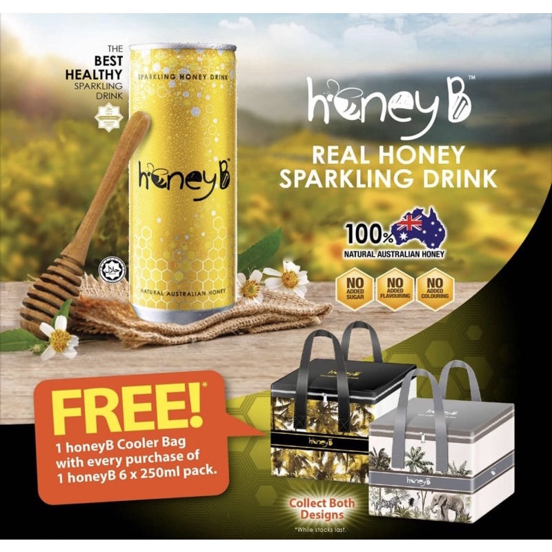 Sparkling Honey B drinks x 6 cans FOC Cooler Bag | Shopee Malaysia