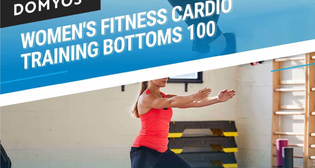 Decathlon Women's Fitness Cardio Training Quick Dry Pants FPA100 W (Black)  - Domyos
