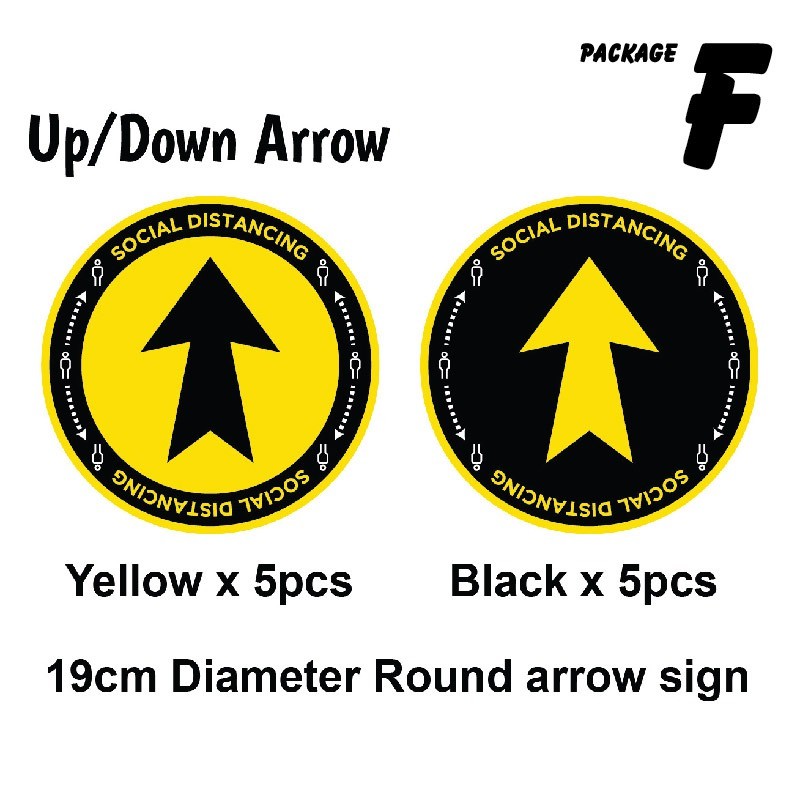 Social Distancing (Social Distance) Direction Floor Sticker Arrow ...