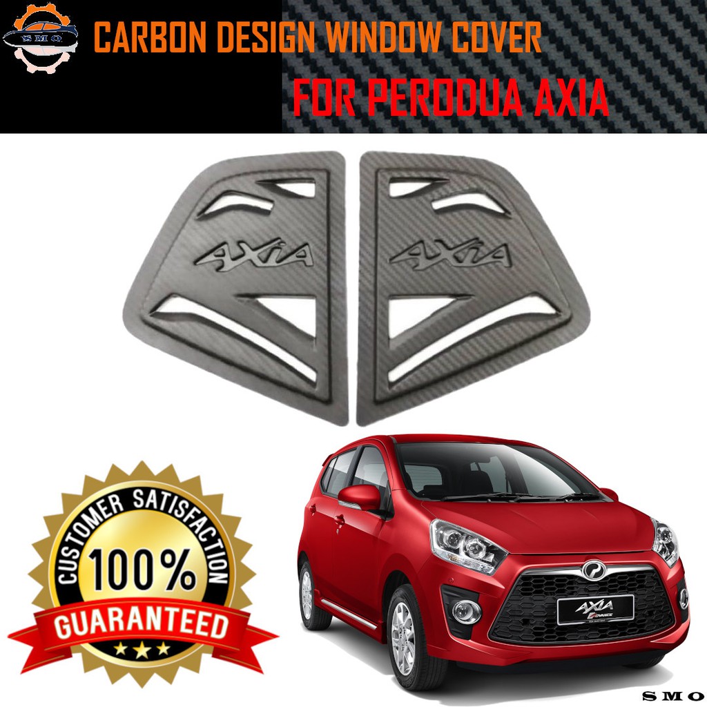Perodua Axia Window Cover Carbon 3D Window Cover Car Accessories