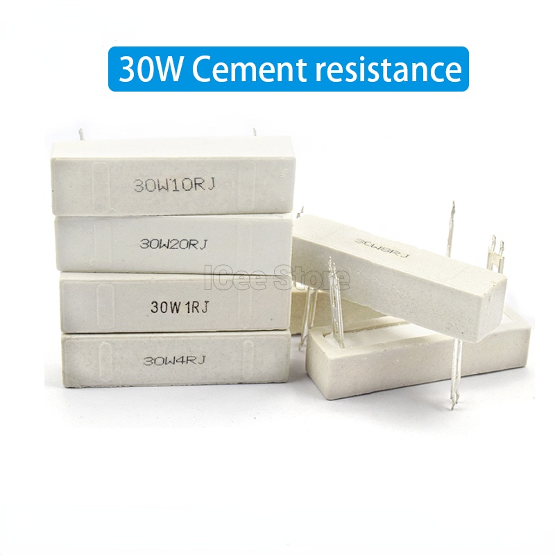 30W Cement Resistor Power Resistance 0.1-100R 0.1R 0.5R 1R 2R 5R 10R ...