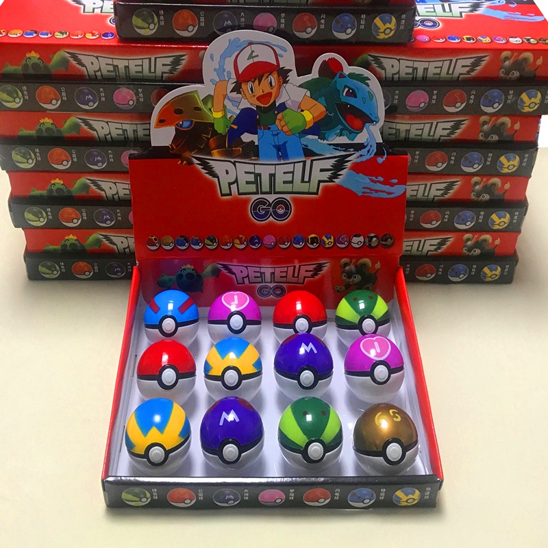 12Pcs Child Gift Pokemon Ball Set Pokeball GO Pikachu Squirtle Action ...