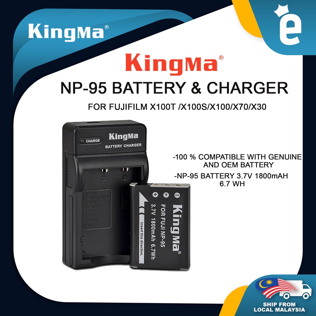 Kingma for Fujifilm NP-95 Li-Ion Battery & Charger Kit For Fujifilm ...