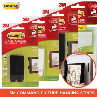 MAJU 3M Command 17217 Extra X Large Picture Hanging Strip Photo Frame  Hanger Riba Hook No Damage Wall Hook Loop 9kg