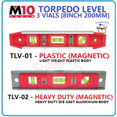 ALAT ARAS SPIRIT MAGNET M10 BRAND MAGNETIC 3 VIALS TORPEDO LEVEL ALAT ...