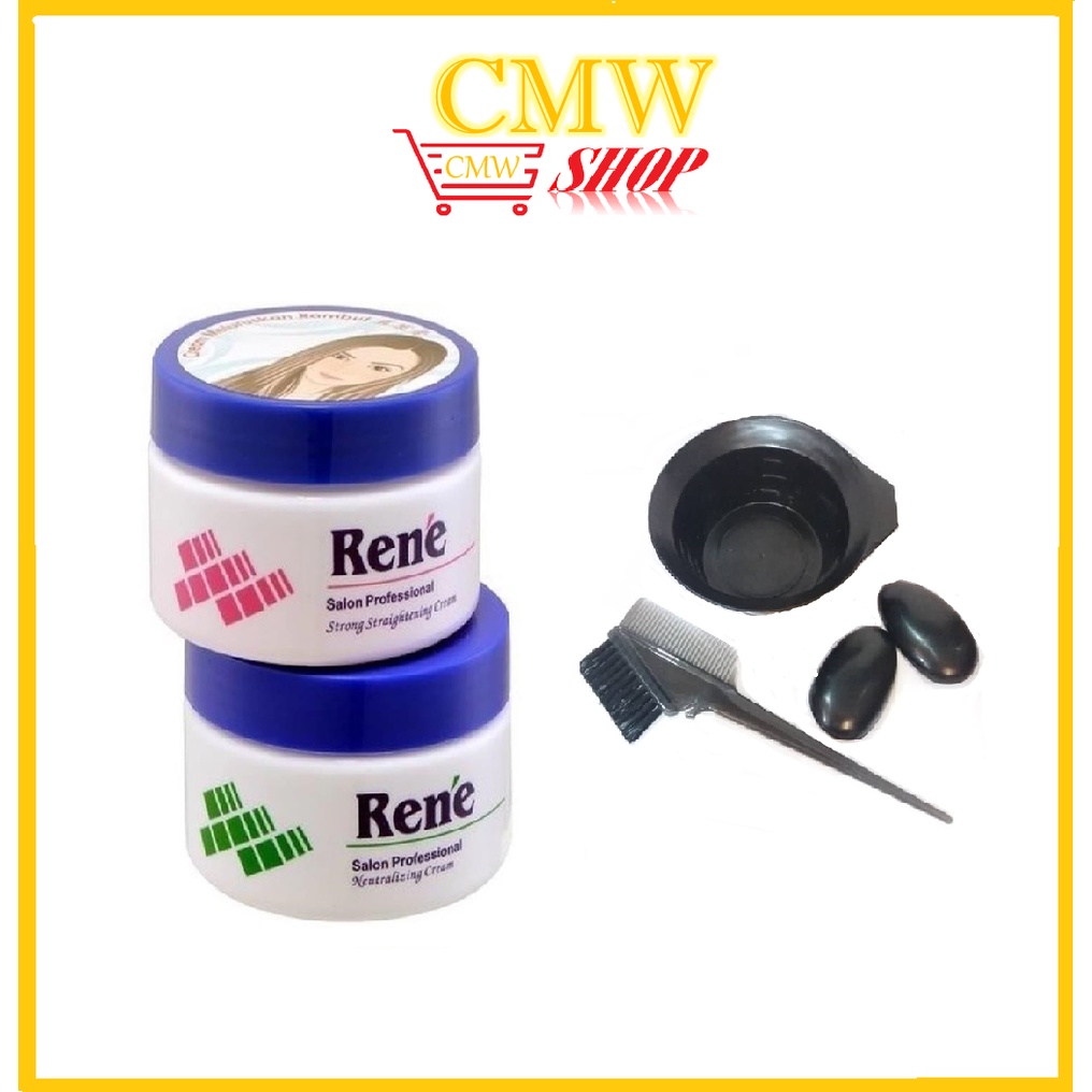Rene Hair Strong Straightening Cream + Neutralizer / Krim Pelurus ...