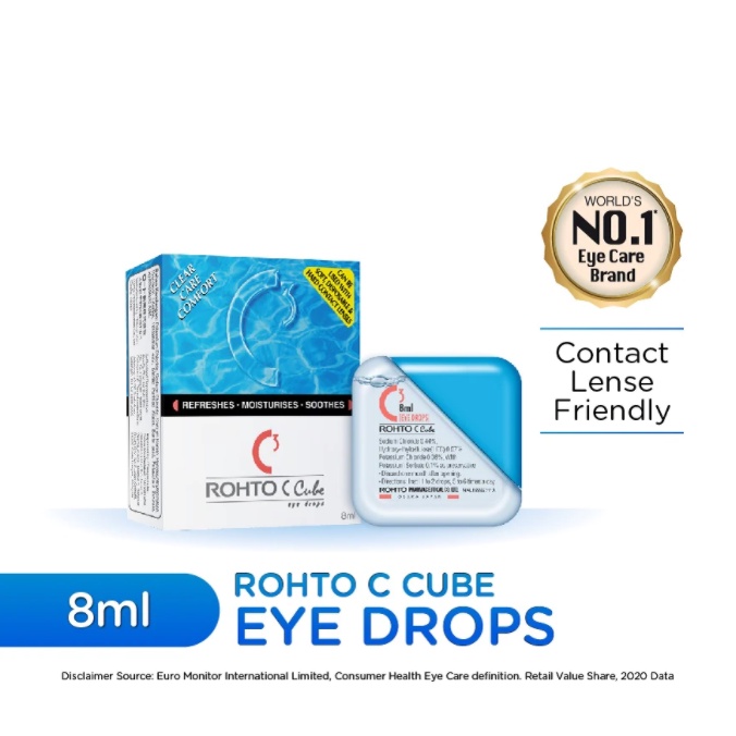 ROHTO C Cube Eye Drops 8ml can be used with contact lens Shopee