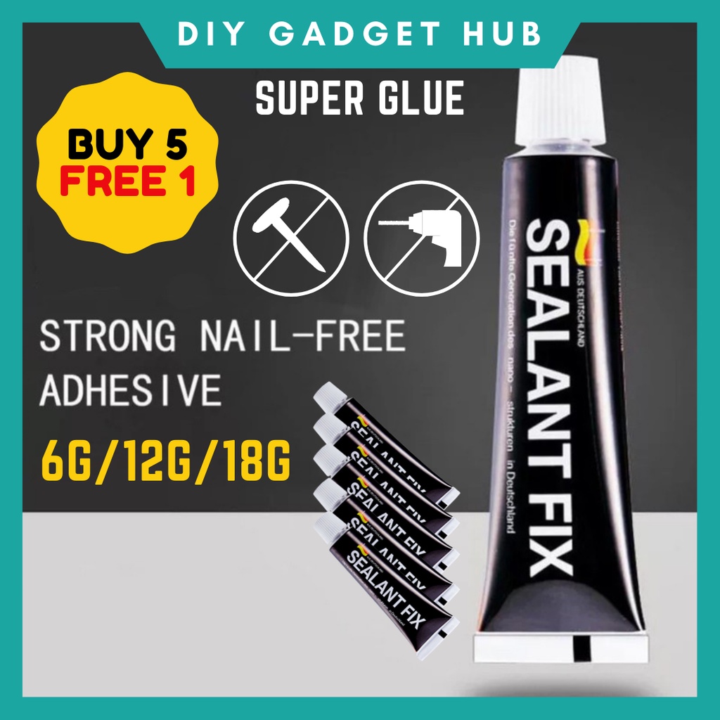 Sealant Fix Super Glue Gam Gajah Adhesive Glue Nail Free Glue Strong Glue Sticker Shopee Malaysia