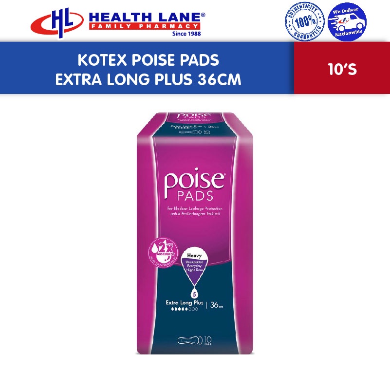 KOTEX POISE PADS EXTRA LONG PLUS 36CM 10'S Shopee Malaysia