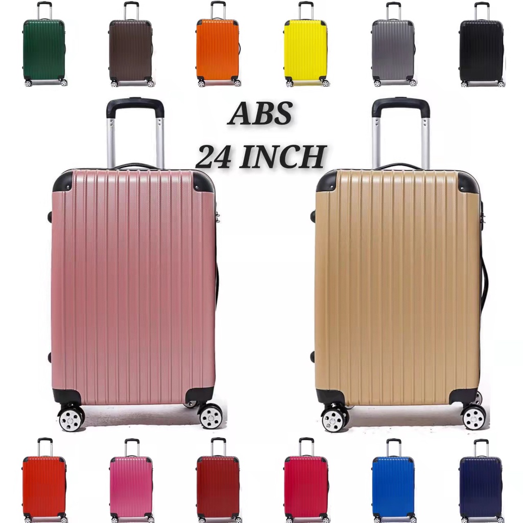 Travel Luggage Bag ABS Suitcase 24 Inch Ready Stock Plain Beg Bagasi ...