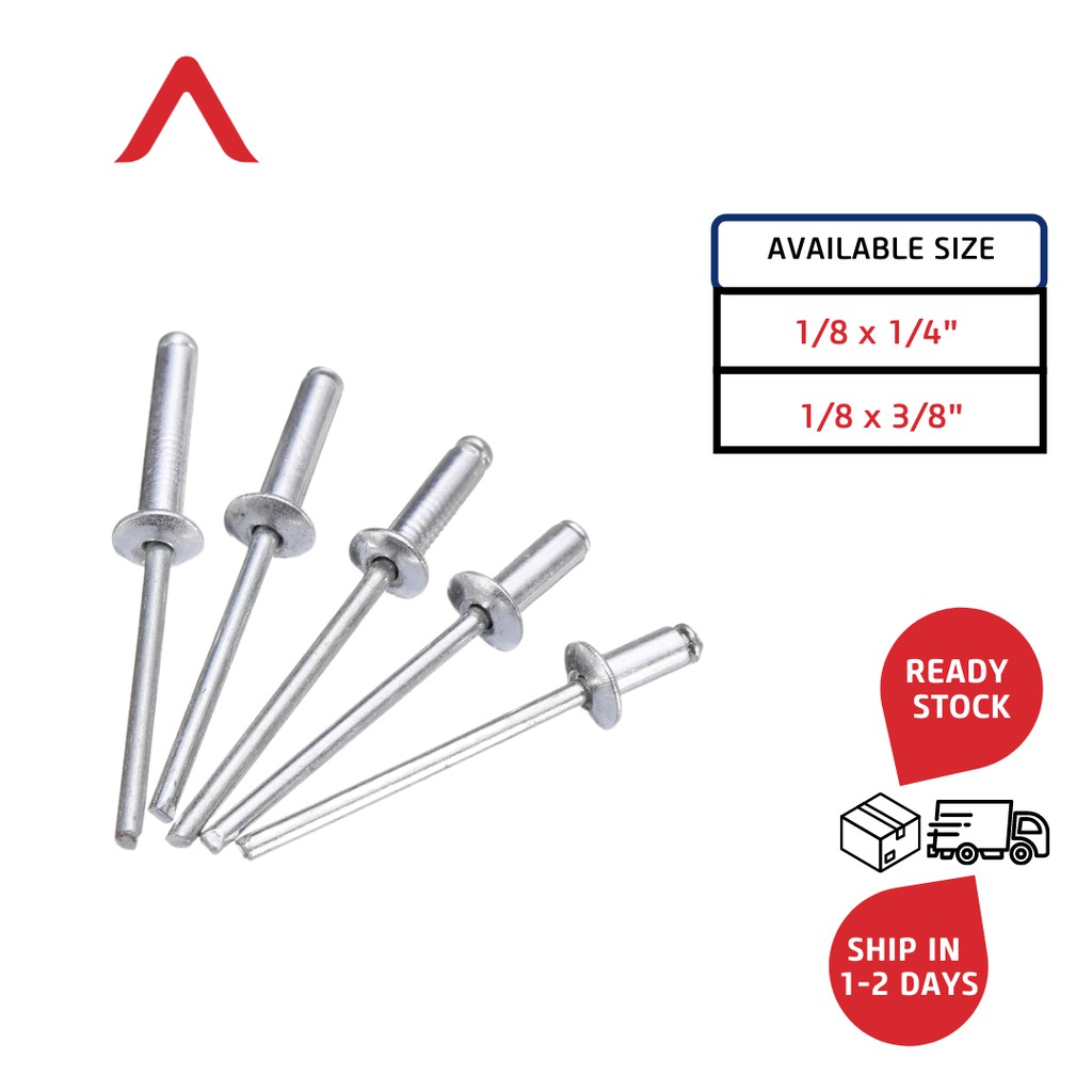 Aluminium Blind Rivet (1/8" X 3/8") | Shopee Malaysia