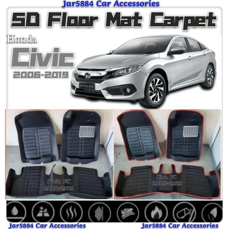 Honda Civic FC 20162021 5D Floor Mat Carpet Car Floor mat Shopee Malaysia
