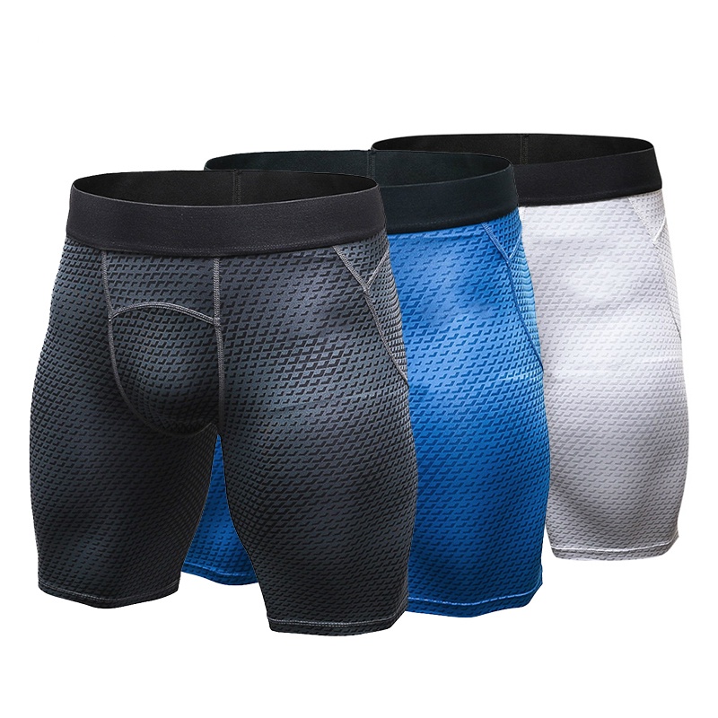 Queshark Men Running Shorts Compression Sports Short Leggings Gym ...