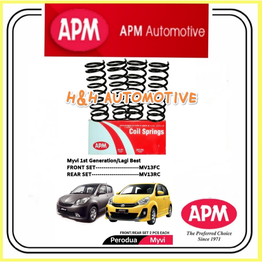 Apm Standard Coil Spring - Perodua Myvi ( Front / Rear ) | Shopee Malaysia