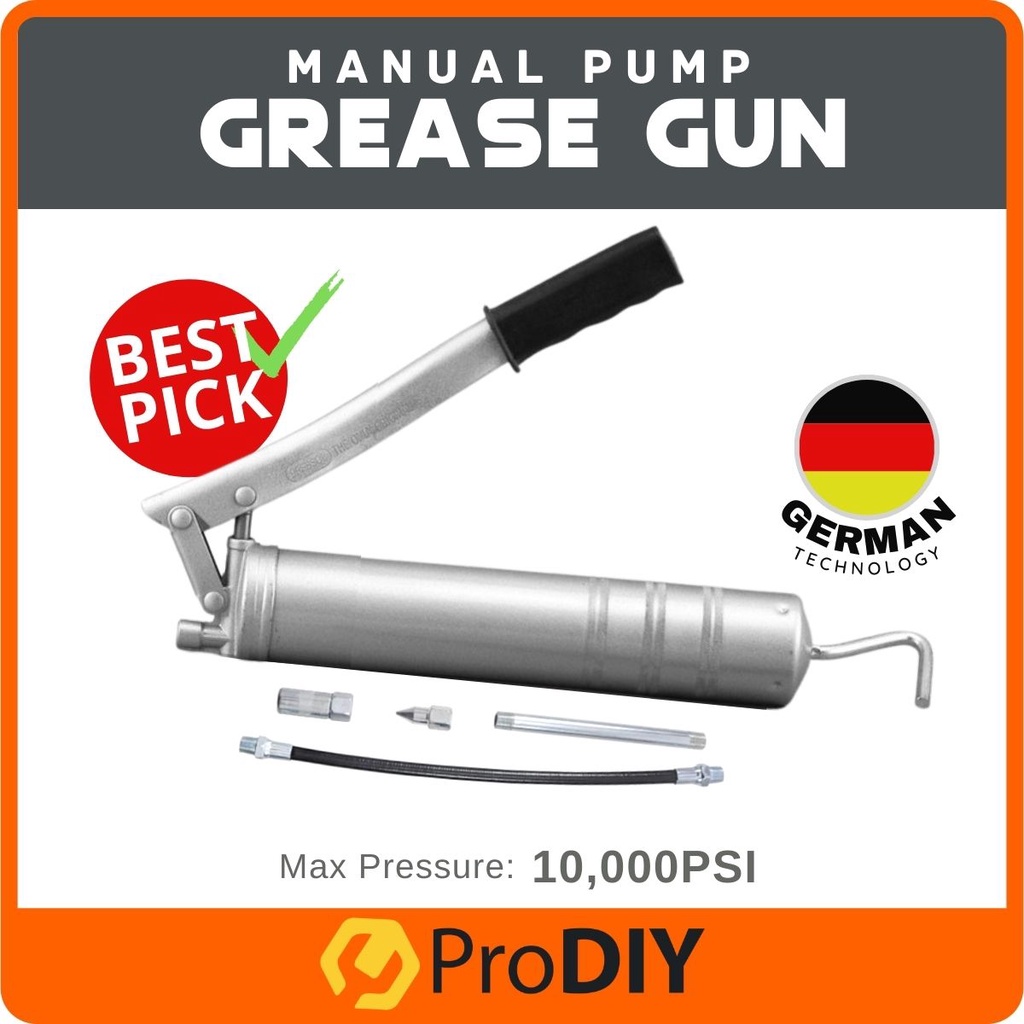 Manual Grease Gun Hand Lever Pump Flexible Hose Germany Standard 400cc
