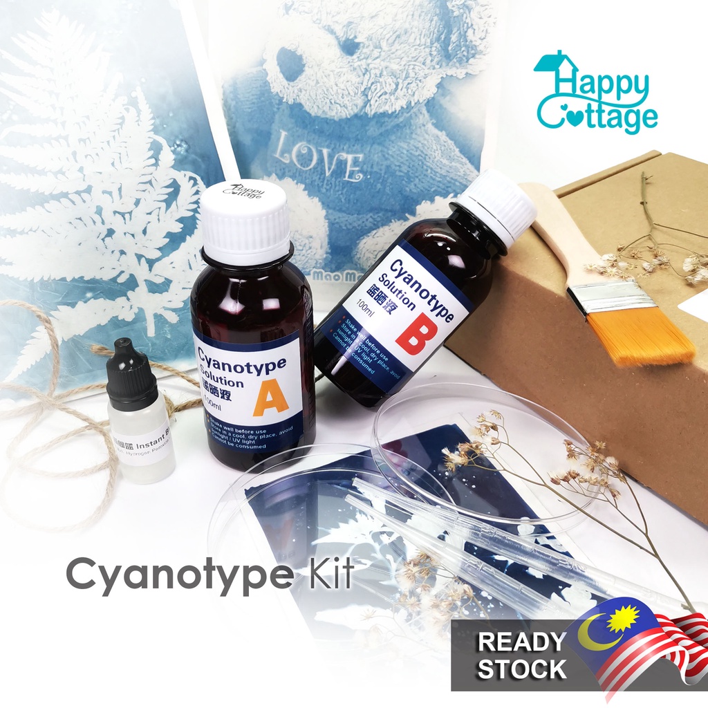 Cyanotype Set reates a blueprint or pictures with Cyanotype Kit 100ml 