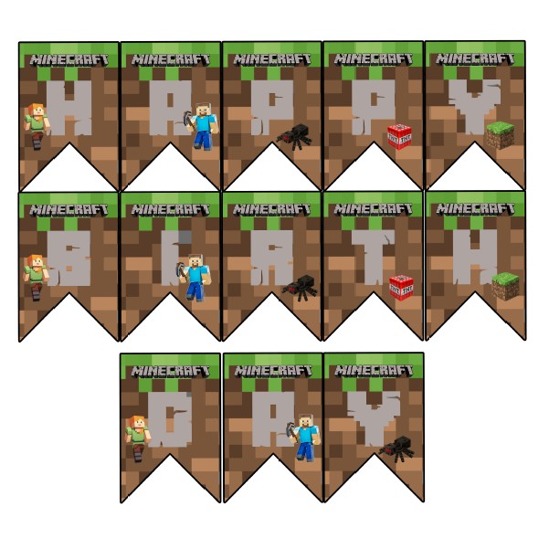 MINECRAFT Birthday Banner | Shopee Malaysia