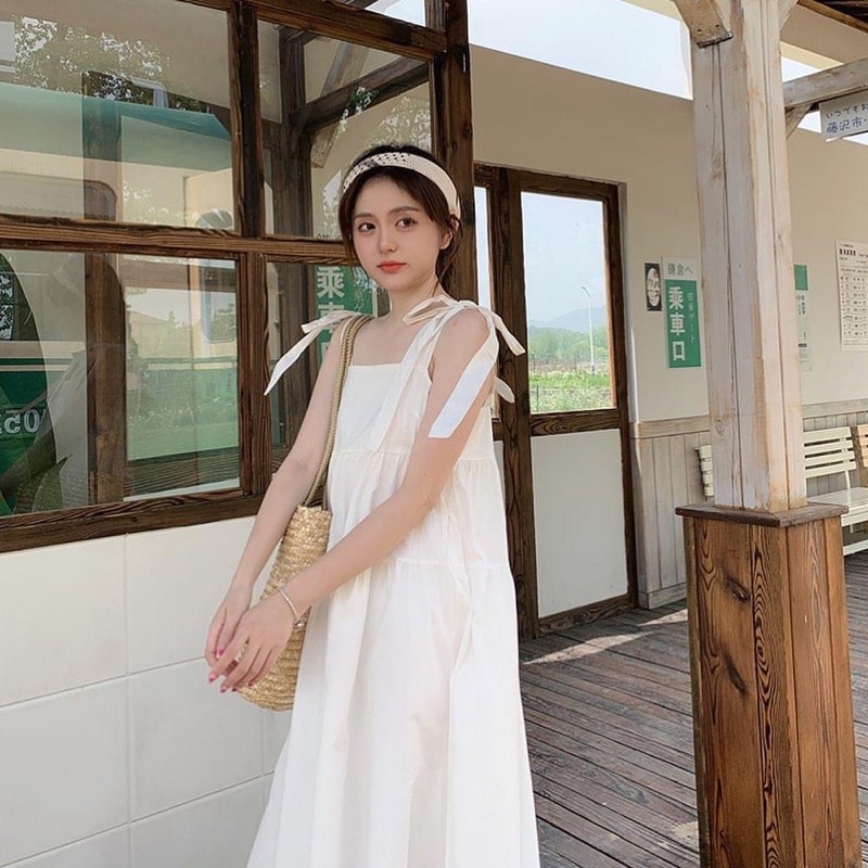 Dress Hepburn Niche French dress Casual white dress Korean Style Woman Dress Classy casual style Shopee Malaysia