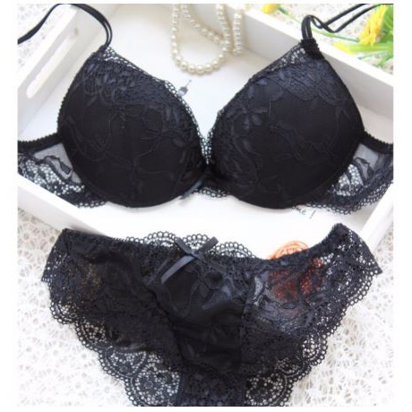 Women Push Up Floral Lace Embroidery Bra Underwear Sets Sexy Female  Lingerie With T Back Thongs