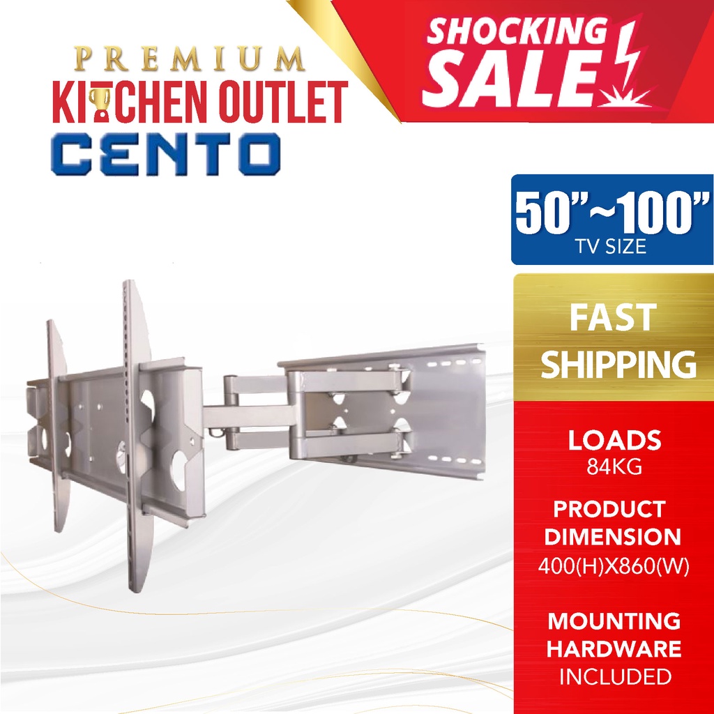 Cento Wall Mount Full Motion TV Bracket CTPLB120B LCDM4055