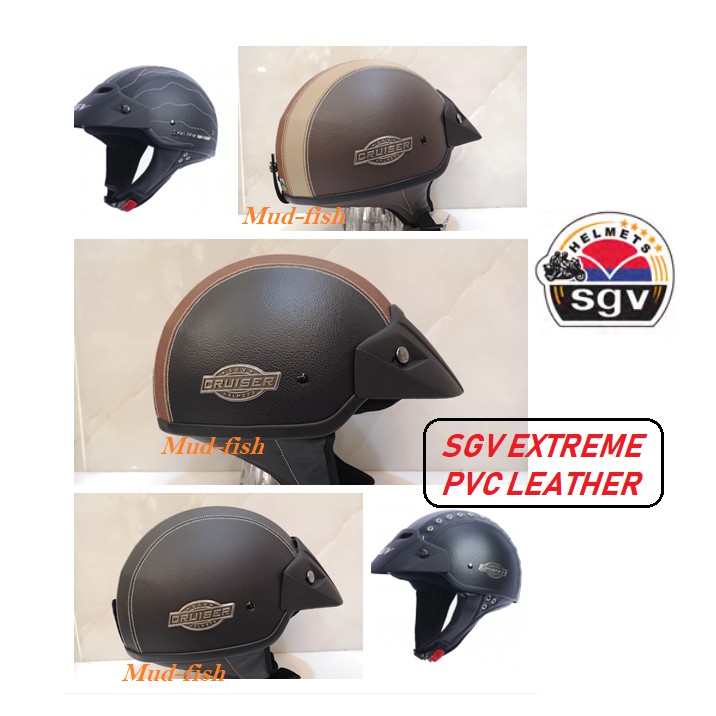 SGV EXTREME PVC LEATHER HELMET | Shopee Malaysia