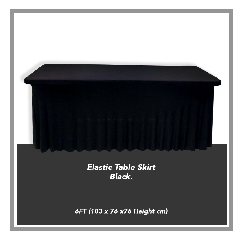 ACEVE DREAM READY STOCK 6 FT Skirt Elastic Banquet Table Cloth Top ...